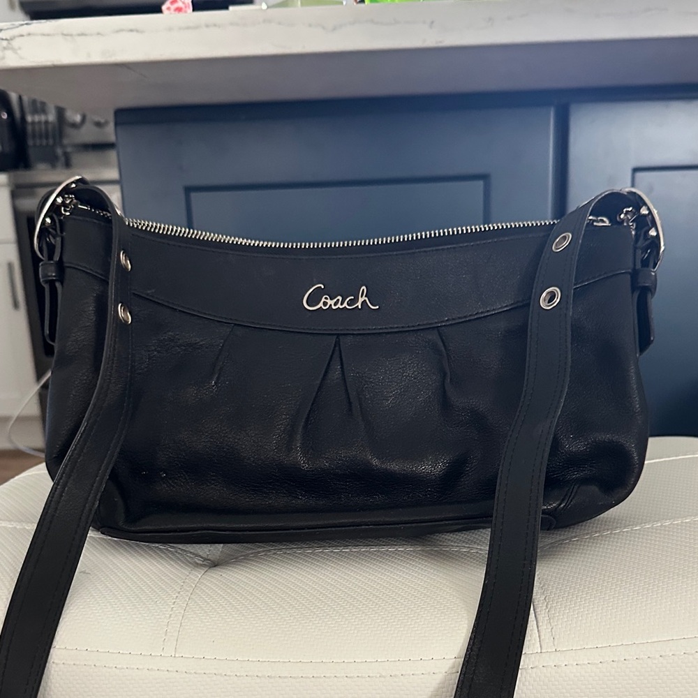 Coach Black Leather Shoulder Bag